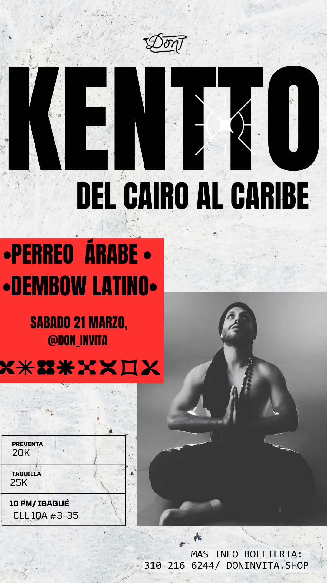 KENTTO | DEL CAIRO AL CARIBE | EVENTO EN DON | SÁBADO 21 DE MARZO